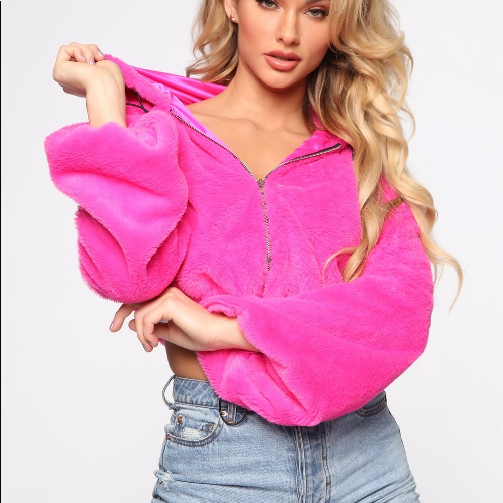 Fashion nova fuzz jacket with tags